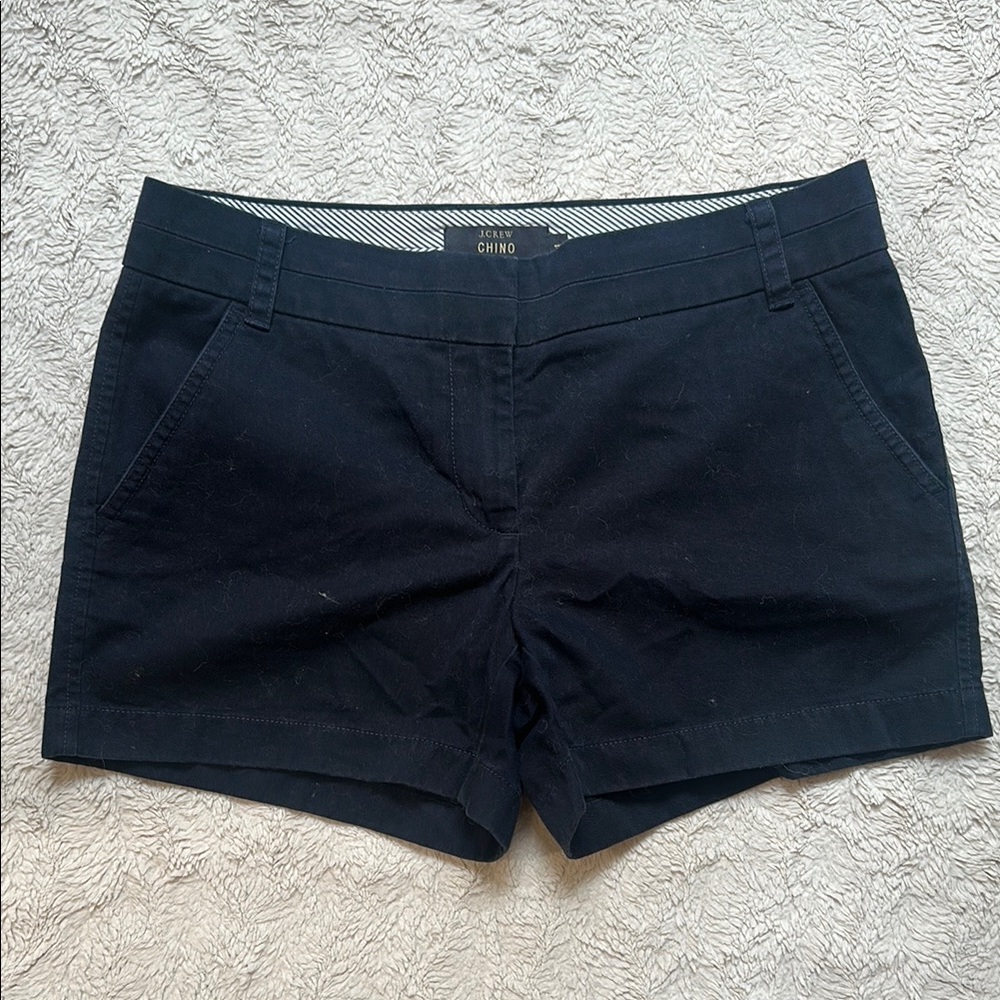 Jcrew navy blue chino shorts 3 in hem